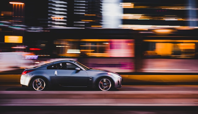 gray coupe on road